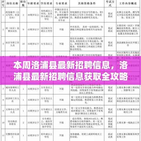 洛浦县最新招聘信息全攻略,轻松掌握求职技巧,获取心仪职位!