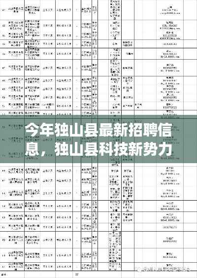 独山县最新招聘信息,科技新势力引领智能生活新纪元