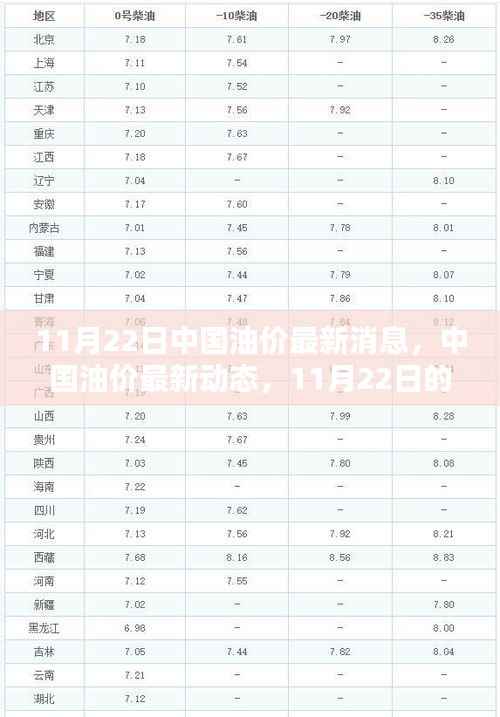 中国油价最新动态解析,深度探讨油价变动与影响(11月22日更新)