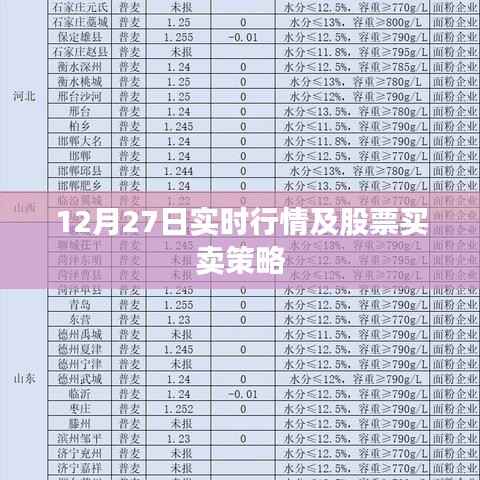 12月27日股市实时行情分析与买卖策略