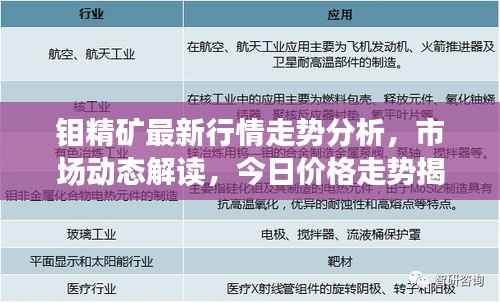 钼精矿最新行情走势分析,市场动态解读,今日价格走势揭秘!