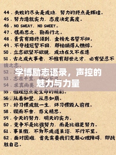 学博励志语录,声控的魅力与力量
